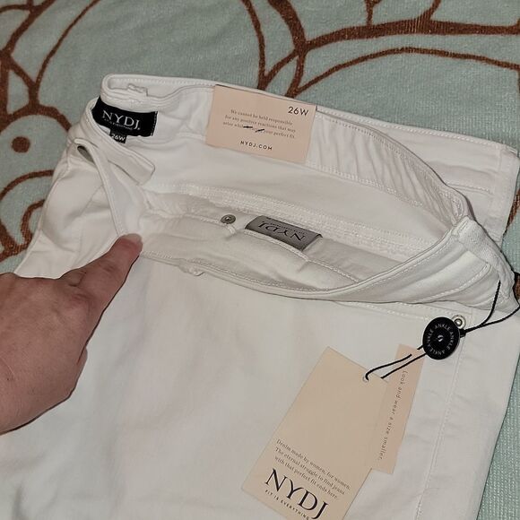 New NYDJ Sheri Ankle Jeans Optic White Plus Size 26 26W - Picture 4 of 12
